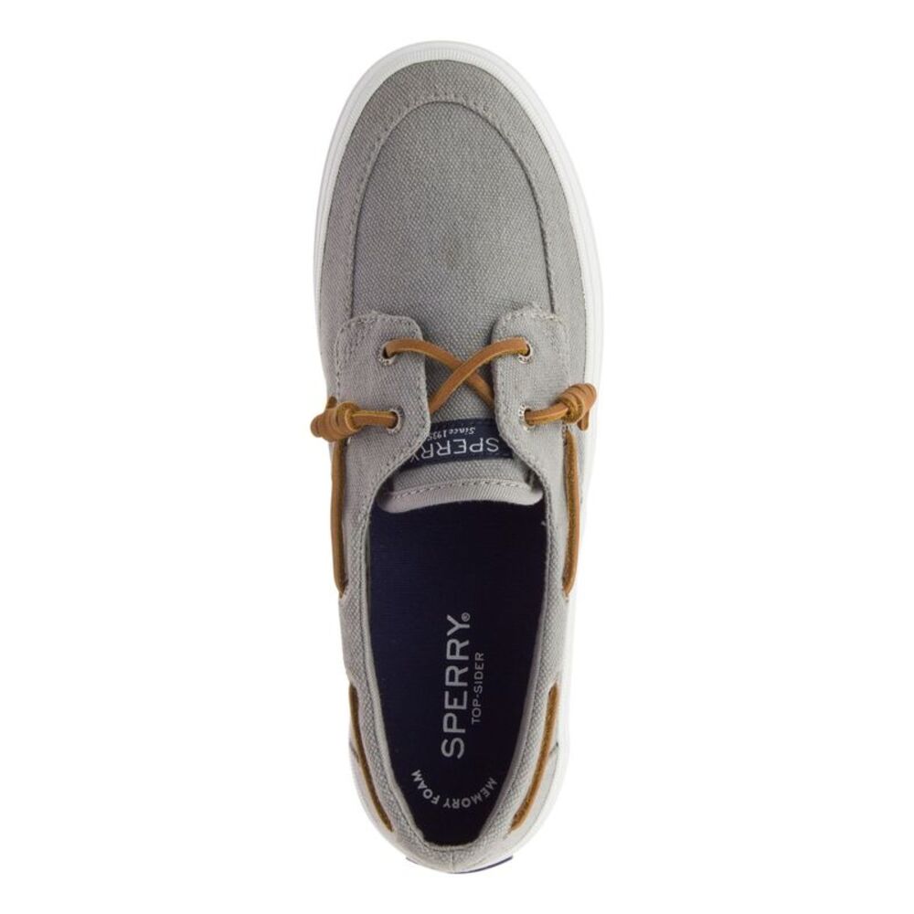 SPERRY Womens Gray Faux Laces Crest Boat Toe Platform Slip On Boat Shoes 6 M - Picture 2 of 4